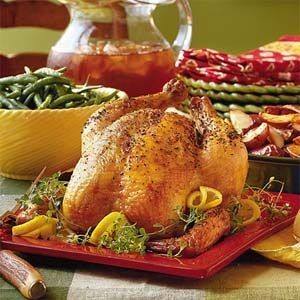 دجاج محشو بالأرز والصنوبر  ‎‎