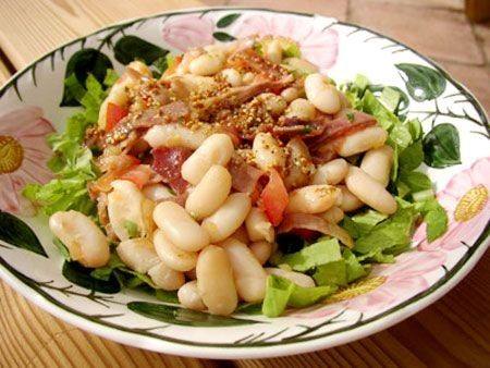 سلطة الفاصوليا البيضاء بالثوم والليمون ‎‎