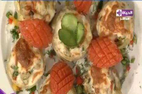 خرشوف محشي بالمأكولات البحرية‎‎