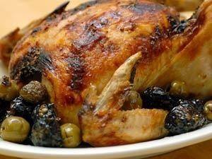 دجاج مشوي بالزيتون والقراصيا  ‎‎
