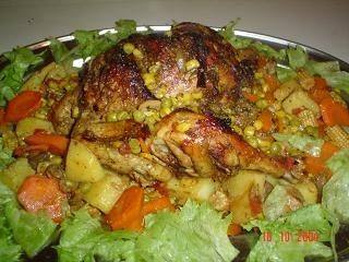 دجاج مشوي بالخضار المشكل  ‎‎