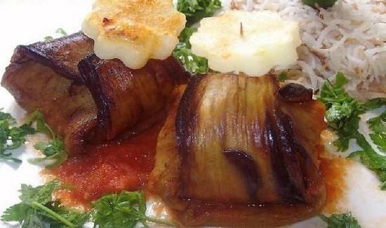 لفائف الباذنجان باللحم المفروم‎‎