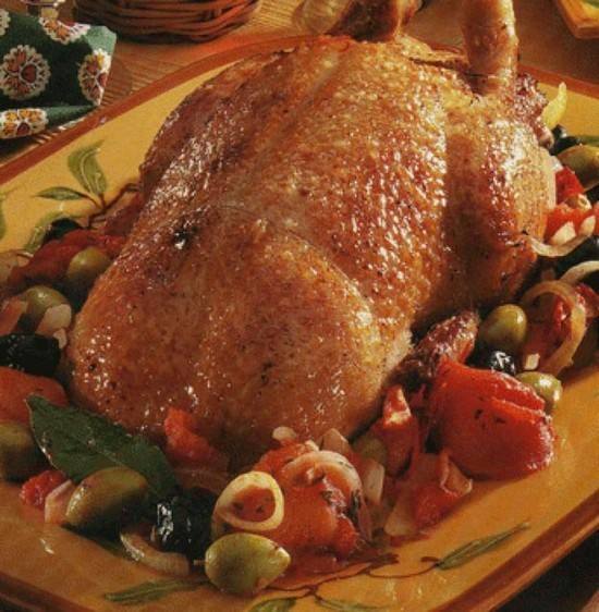 بط مشوي بالبصل والجزر‎‎