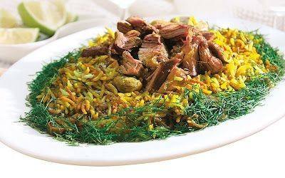 أرز بالفول الأخضر والشبت ‎‎