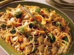 مكرونة اسباجيتي بالدجاج والليمون ‎‎