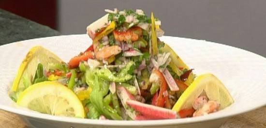 سلطة الجمبري مع الكابوريا‎‎