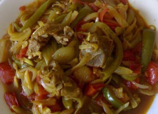 طاجن اللحم الضأن بالفلفل والطماطم ‎‎