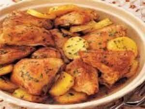 دجاج مشوي بالليمون والزعتر‎‎