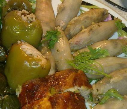 محشي الباذنجان والفلفل ‎‎