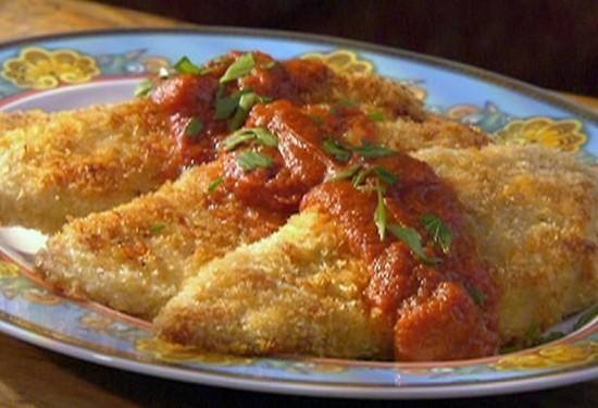 شرائح الدجاج بالجبن البارميزان‎‎