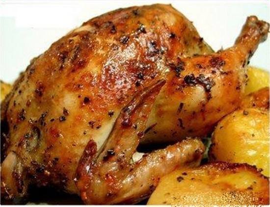 صينية الدجاج المشوي بقطع البطاطس‎‎