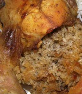الدجاج المحشي بالأرز المتبل‎‎