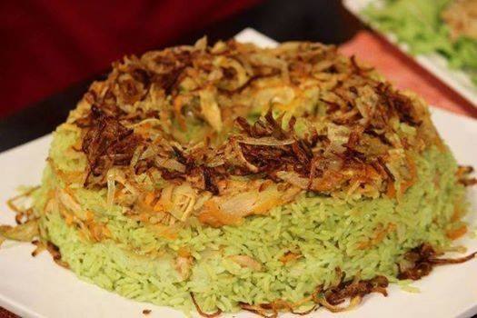 طريقة عمل الأرز الأخضر مع الدجاج‎‎