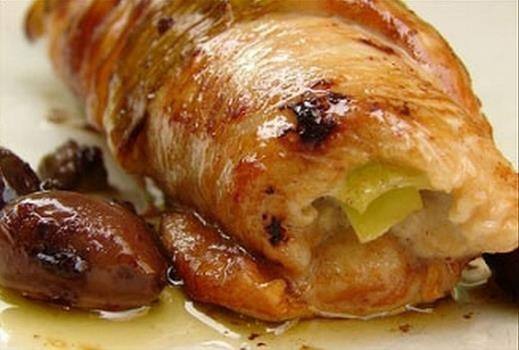 شرائح الدجاج المحشية بالجبن والفلفل الأحمر ‎‎