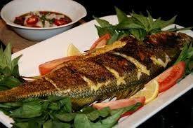 صينية السمك البوري بالكزبرة‎‎