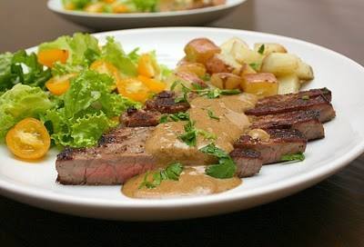 ستيك بالمستردة والصويا صوص ‎‎