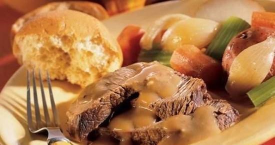 صينية لحم بالخضروات والصوص الأبيض للشيف إلهام فتحى‎‎