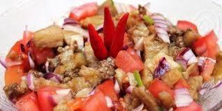 سلطة الباذنجان والثوم ‎‎