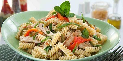 مكرونة بالسبانخ والدجاج ‎‎