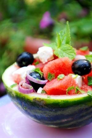 سلطة البطيخ بجبن الفيتا‎‎