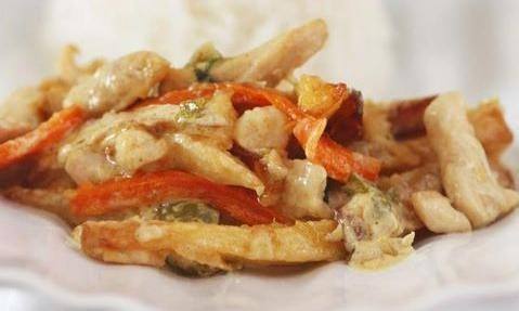 دجاج بالخضروات وصوص القشطة ‎‎