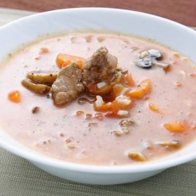 شوربة اللحم بالمشروم ‎‎