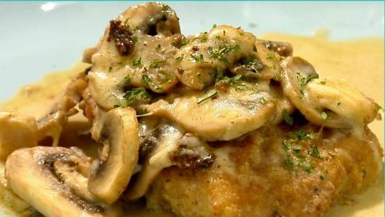 دجاج بالكريمة والفطر‎‎