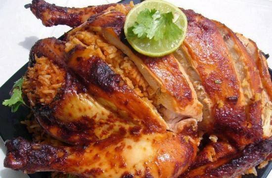  دجاج محشي بالأرز والصنوبر ‎‎