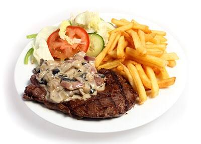 ستيك بصوص الجبن والمشروم‎