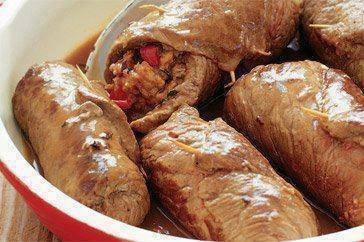 لفائف لحم البفتيك المحشية ‎‎