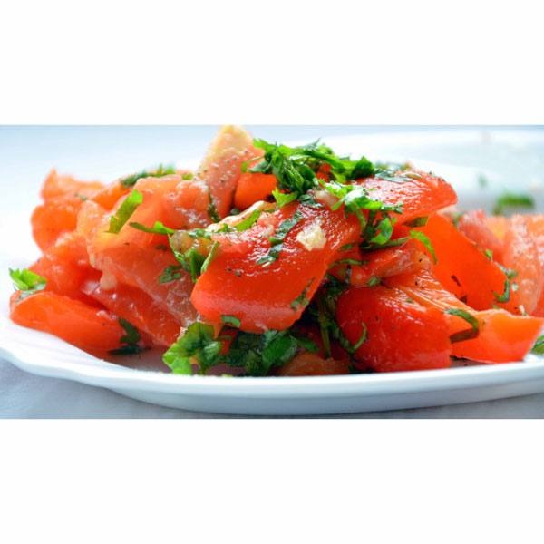 طريقة عمل سلطة الطماطم والفليفلة الحمراء‎‎