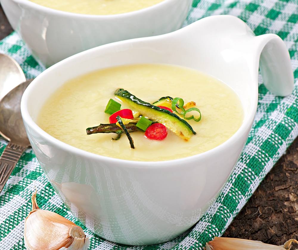 طريقة عمل حساء الكوسة الكريمي‎‎