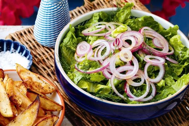 طريقة عمل سلطة الخس المقرمش والشبت‎‎