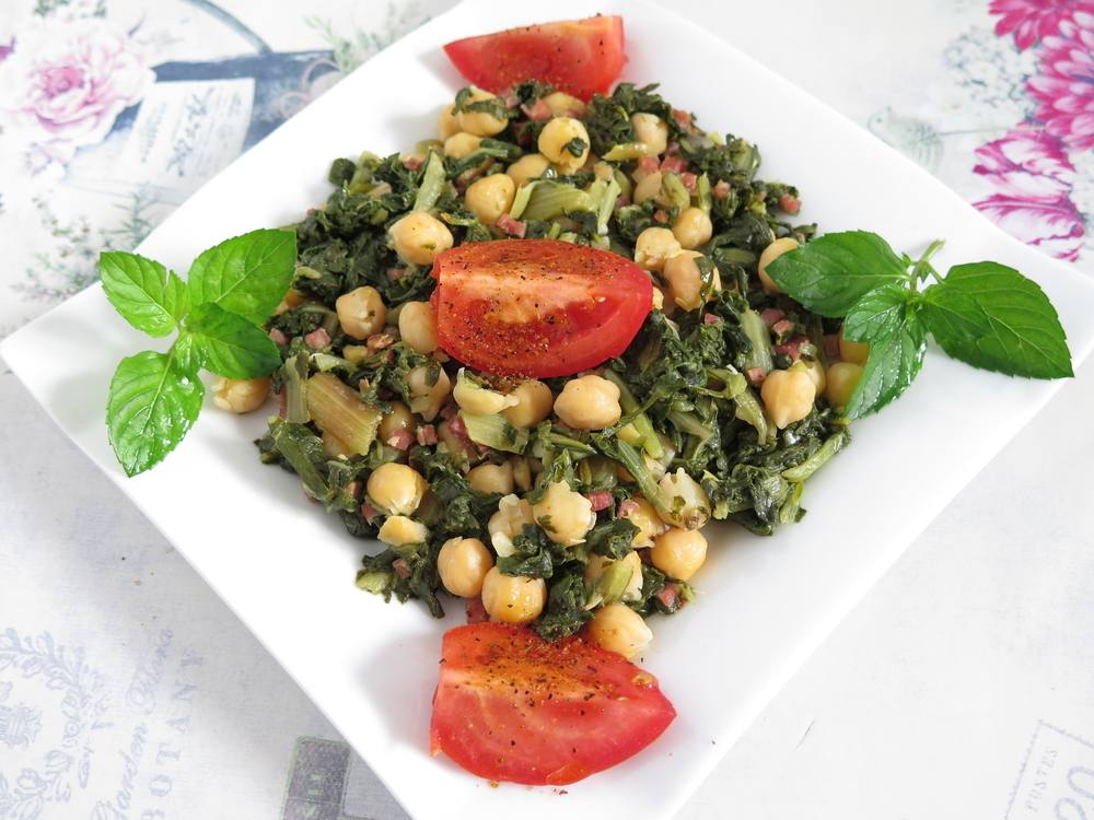 طريقة عمل سلطة الحمص والسبانخ ببهارات مغربية‎‎