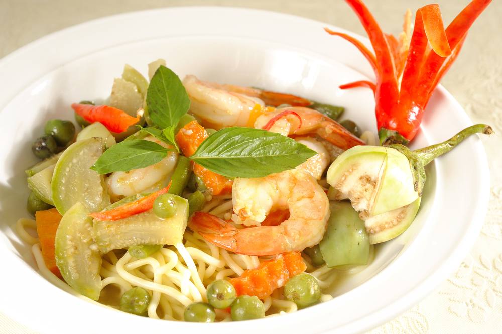 طريقة عمل إسباجتى بالجمبري والباذنجان‎‎