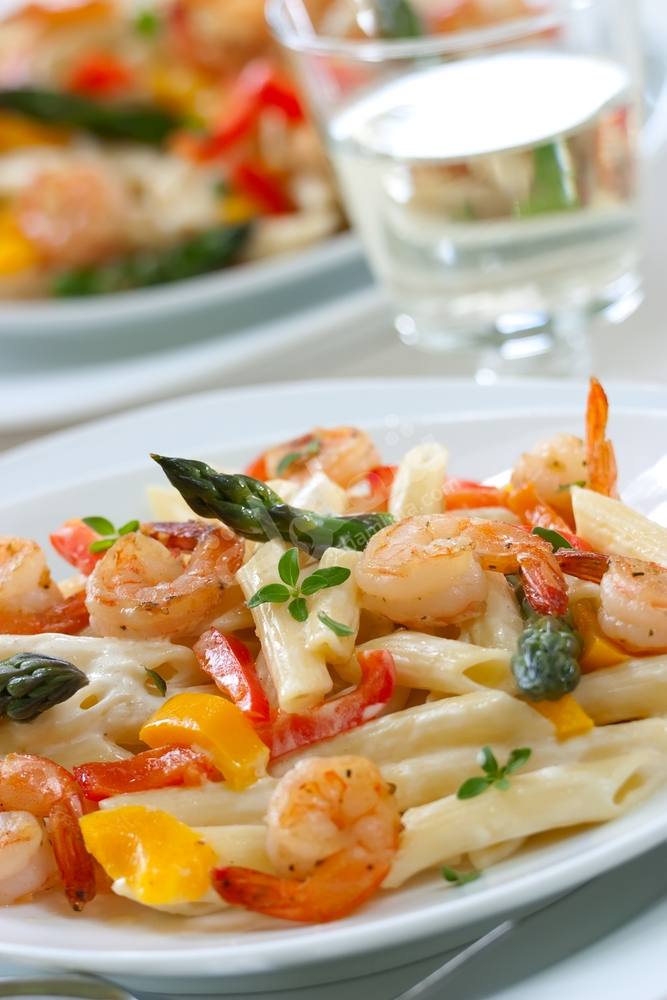 طريقة عمل المكرونة بالروبيان وصوص الجبنة‎‎