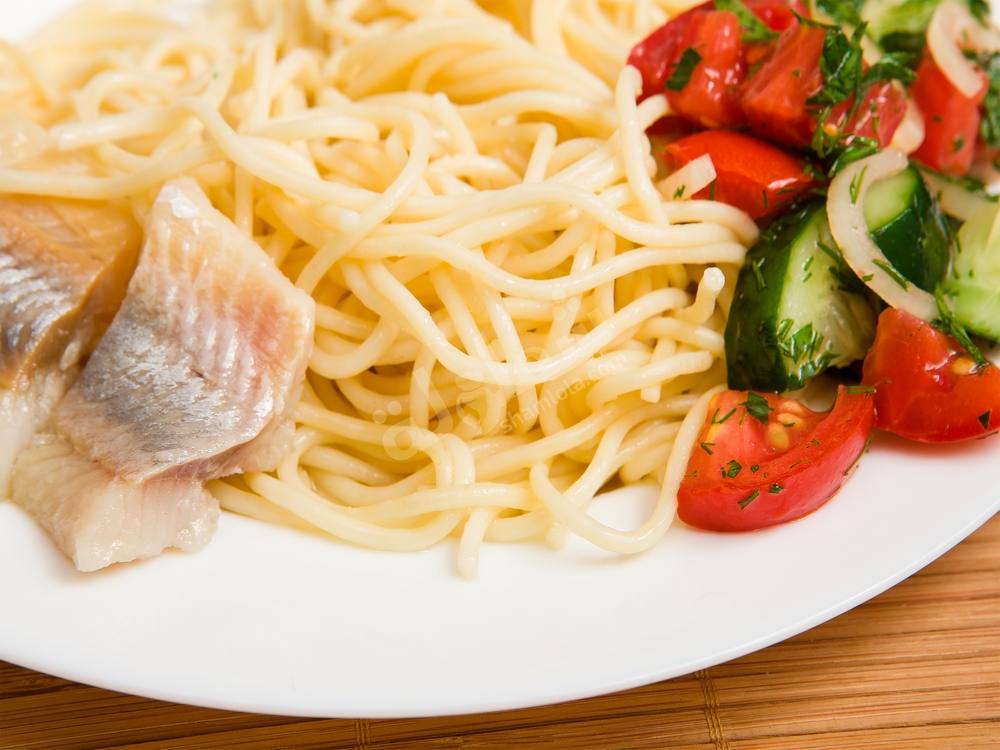 طريقة عمل مكرونة اسباجيتى بالرنجة‎‎