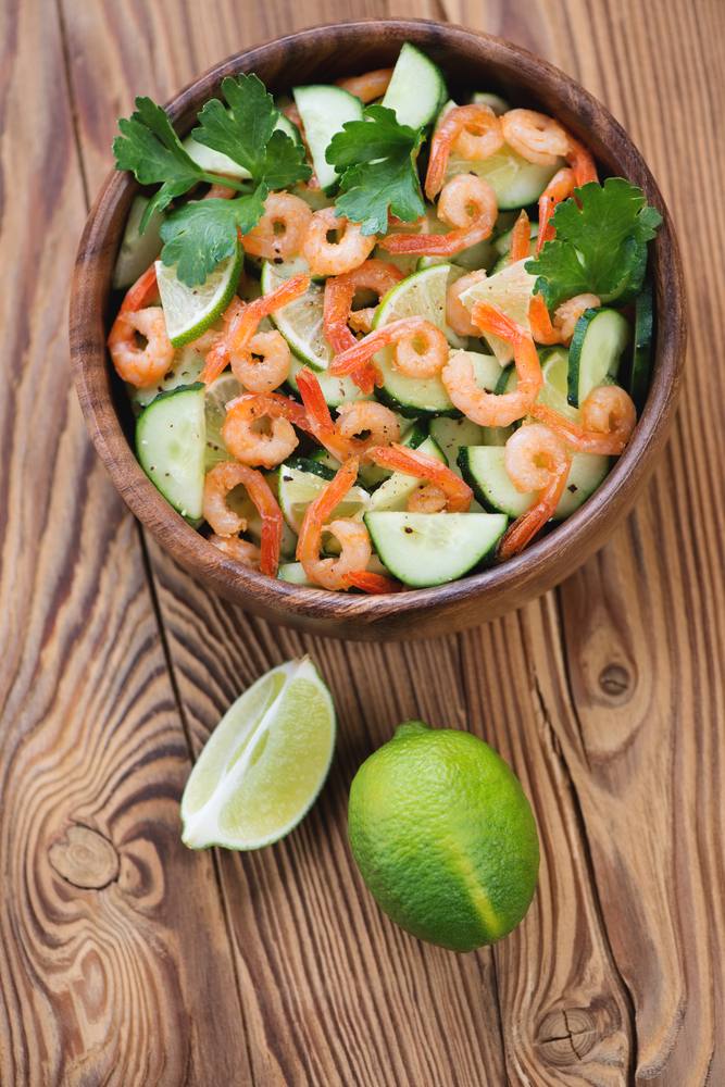 طريقة عمل سلطة الروبيان بالخيار‎‎