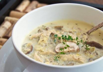 طريقة عمل شوربة الدجاج بالمشروم‎‎