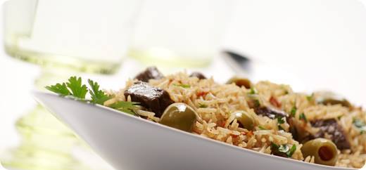 طريقة عمل الأرز باللحم والزيتون‎‎