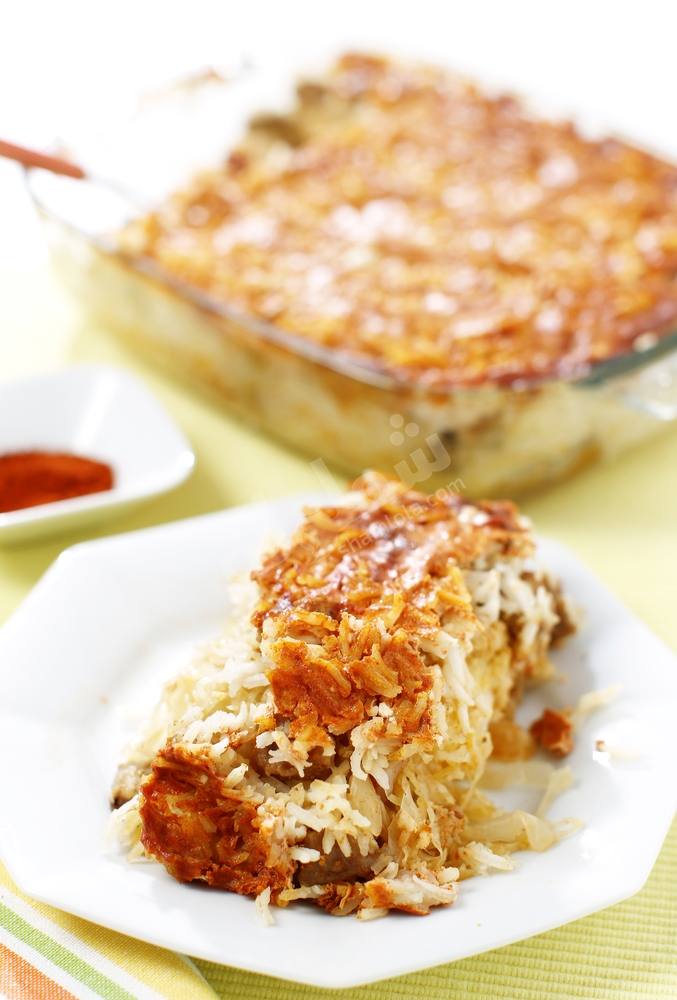 طريقة عمل صينية الأرز بالبشاميل‎‎