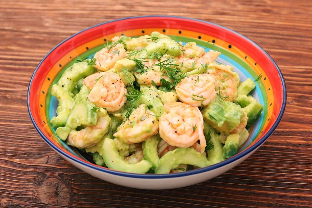 سلطة الأفوكادو مع الجمبري‎‎